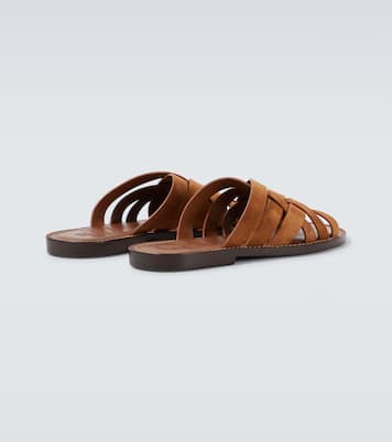 Woven suede sandals | Brunello Cucinelli