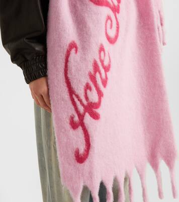 Écharpe en alpaga mélangé à logo | Acne Studios
