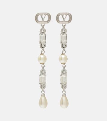 Boucles d’oreilles Ovalette VLogo Swarovski® à ornements | Valentino