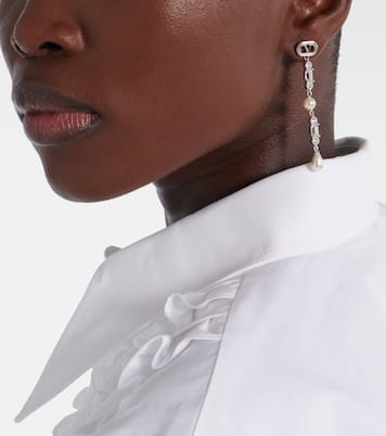 Boucles d’oreilles Ovalette VLogo Swarovski® à ornements | Valentino