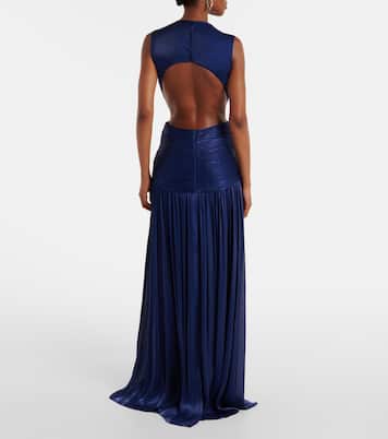 Silia ruched georgette gown | Costarellos