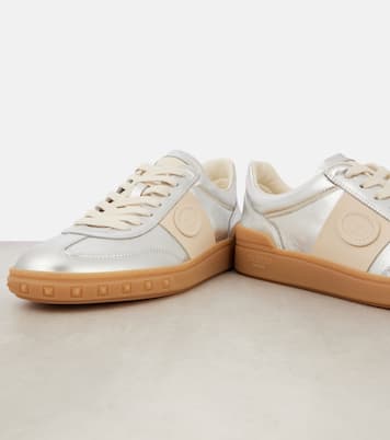 Upvillage VLogo metallic leather sneakers | Valentino Garavani