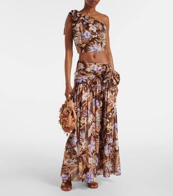 Top asimétrico Coco de algodón floral | Zimmermann