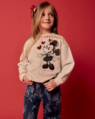 X Disney®印花棉质混纺运动衫 | Monnalisa