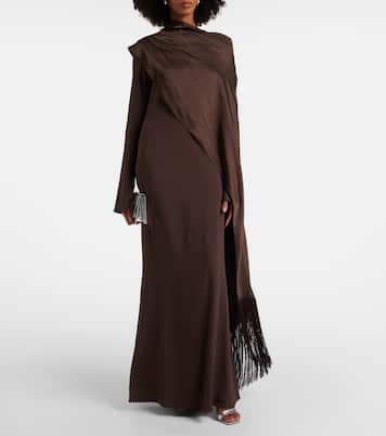 Mounia caped crêpe cady gown | Taller Marmo