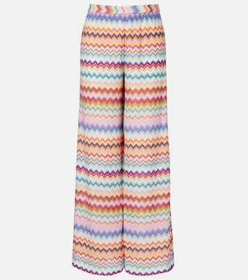 Zigzag lamé palazzo pants | Missoni
