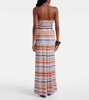 Zigzag lamé palazzo pants | Missoni