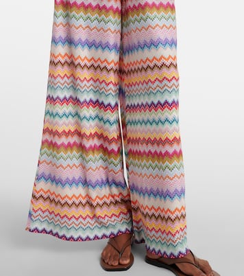 Zigzag lamé palazzo pants | Missoni