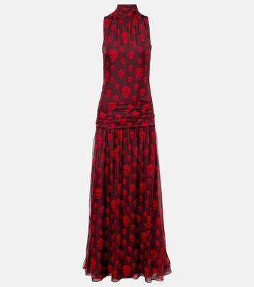Skull silk maxi dress | McQueen