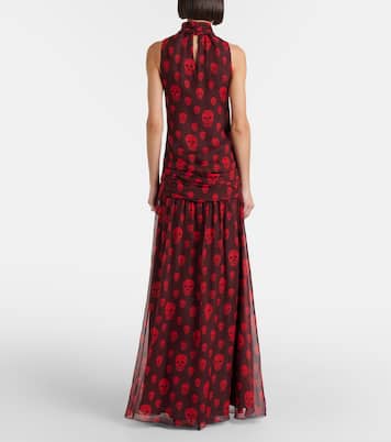 Skull silk maxi dress | McQueen