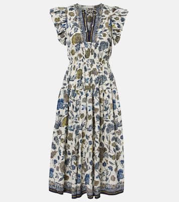 Kairi gathered cotton-blend midi dress | Ulla Johnson