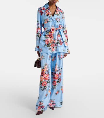 Pantalon ample en soie à fleurs | Dolce&Gabbana