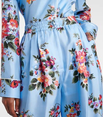 Pantalon ample en soie à fleurs | Dolce&Gabbana