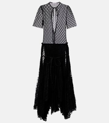 Sheer pleated lace maxi dress | JW Anderson