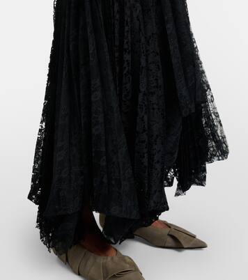 Sheer pleated lace maxi dress | JW Anderson