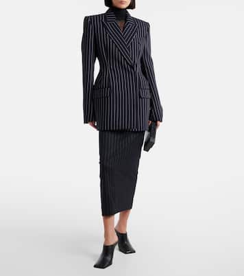 Pinstriped virgin wool blazer | Mugler