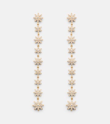 Starburst 18kt gold drop earrings with diamonds | David Yurman