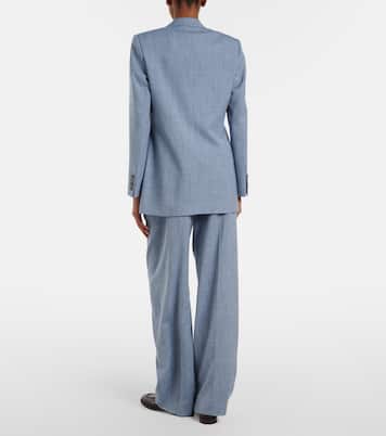 Pantaloni a gamba larga Hector in lana, seta e lino | Loro Piana