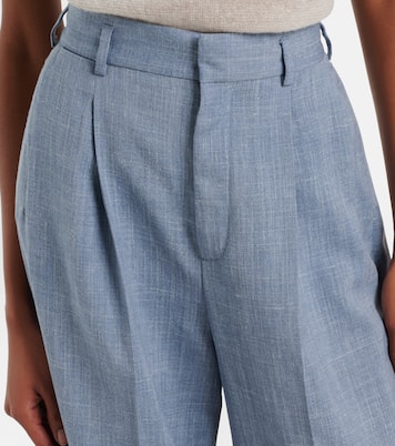 Pantaloni a gamba larga Hector in lana, seta e lino | Loro Piana