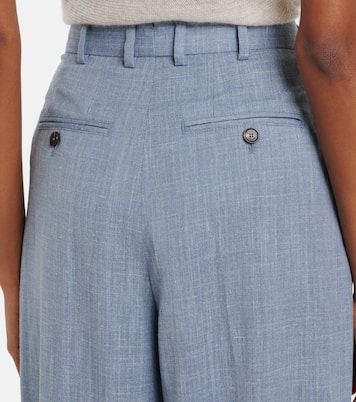 Pantaloni a gamba larga Hector in lana, seta e lino | Loro Piana