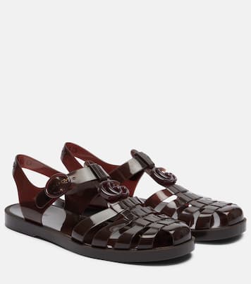 Glossy Double G fisherman sandals | Gucci