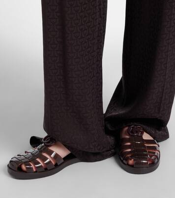 Glossy Double G fisherman sandals | Gucci