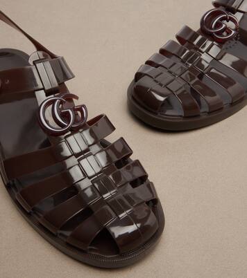 Glossy Double G fisherman sandals | Gucci