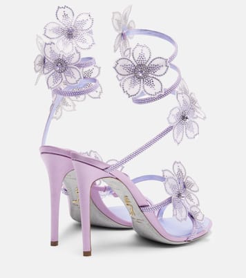 Floriane floral-appliqué satin sandals | Rene Caovilla