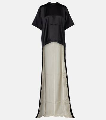 Silk-blend satin T-shirt | Phoebe Philo