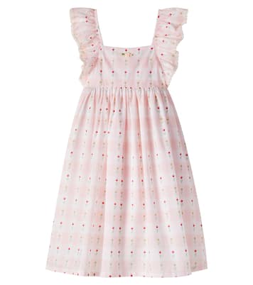 Bella checked floral cotton dress | Bebe Organic