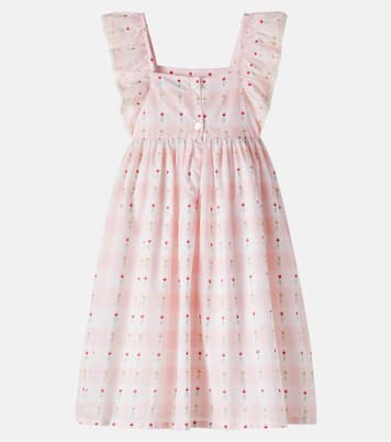 Bella checked floral cotton dress | Bebe Organic