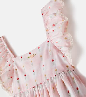 Bella checked floral cotton dress | Bebe Organic