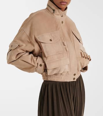 绒面革飞行员夹克 | Balmain