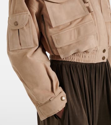 绒面革飞行员夹克 | Balmain