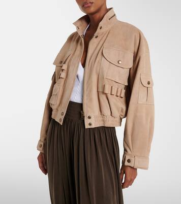 绒面革飞行员夹克 | Balmain