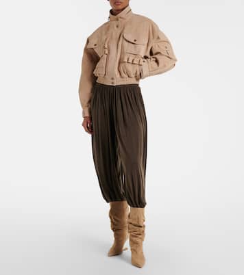 绒面革飞行员夹克 | Balmain