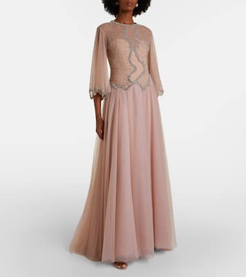 Evanna embellished tulle gown | Costarellos