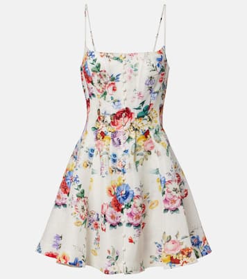 Embellished floral linen and silk minidress | Camilla
