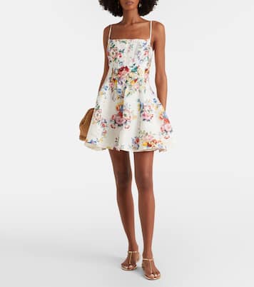 Embellished floral linen and silk minidress | Camilla
