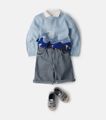 Christian striped denim shorts | Wheat