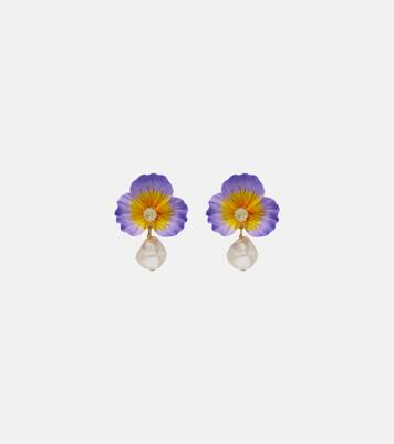 Embellished floral drop earrings | Jennifer Behr