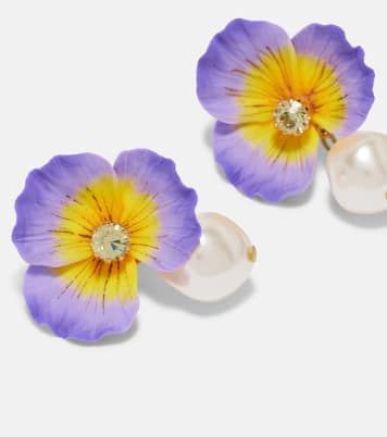 Embellished floral drop earrings | Jennifer Behr