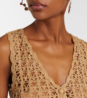 Crochet fringed cotton crop top | Anna Kosturova