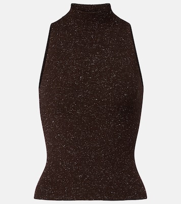 Ribbed-knit lamé top | Brunello Cucinelli