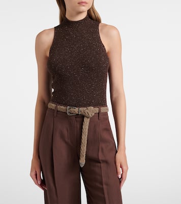 Ribbed-knit lamé top | Brunello Cucinelli