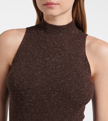 Ribbed-knit lamé top | Brunello Cucinelli