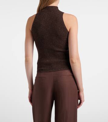 Ribbed-knit lamé top | Brunello Cucinelli