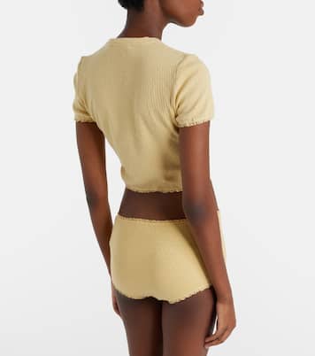 Pointelle cotton micro shorts | Miu Miu