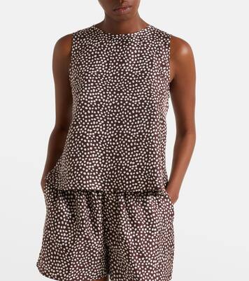 Sofia silk twill tank top | Asceno