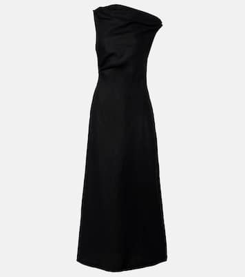Sius asymmetric linen midi dress | Faithfull